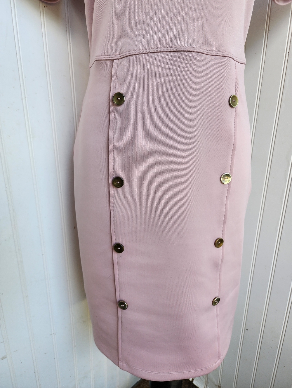 Enfocus Studio Womens Blush Pink Sleeveless Fitted Classic Button Dress 6 - Picture 4 of 14